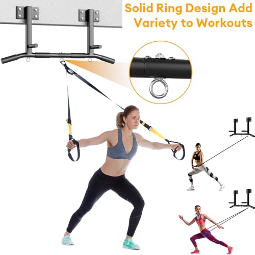Wall Mount Pull Up Bar, Joist Beam Rafter Mount Pull-up Bar, Ceiling Mounted Chin Up Bar for Home Gym with Punching Bag Hanger - color: Black3
