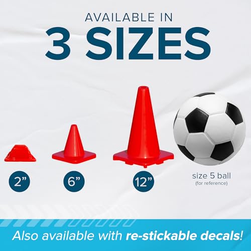 LVL10 Pro Training Cones - 12" Large Soccer Cones for Sports Training - for Basketball, Football, Basketball and Agility Drills - Soccer Field Markers that Won't Crack, Slide or Fly - style: 4 cones