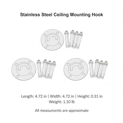 Stainless Steel Ceiling Mounting Hook for Suspension Training (1 PC)
