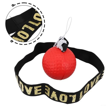 Boxing Reflex Ball with Headband, PU Speed Punching Bag for MMA Muay Thai Training, Reaction Time Agility Hand Eye Coordination Trainer, Lightweight Soft Fitness Equipment for Home Gym Workout(Red)