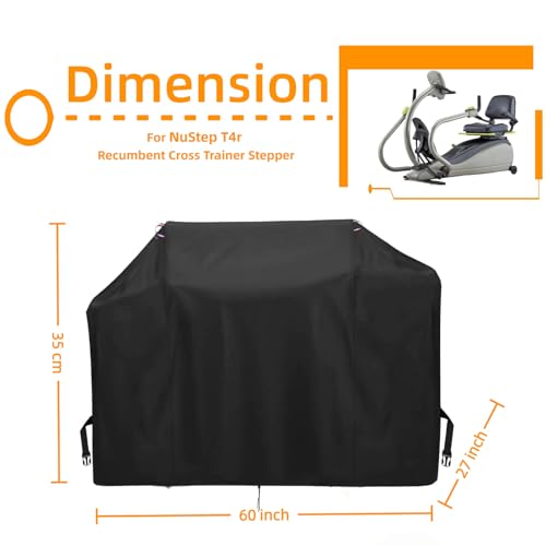Stair Stepper Cover for Nustep Elliptical Exercise Machine, Waterproof Workout Equipment Cover at Home,Recumbent Exercise Bike Covers for Fitness Equipment, 60"x 27"x35" - size: 60"x 27"x35"