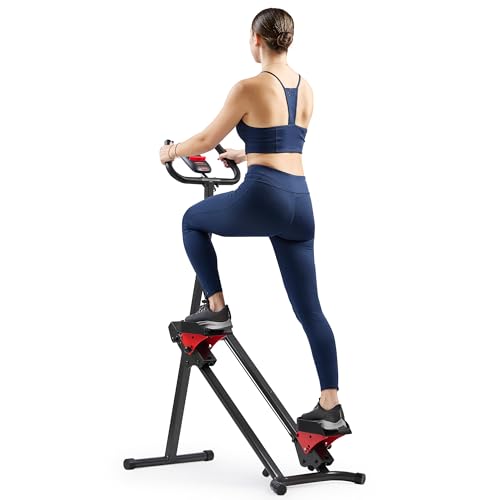 Sunny Health & Fitness Stair Stepper & Climber Exercise Equipment for Home Workout, Compact Cardio Training Machine - color: Red