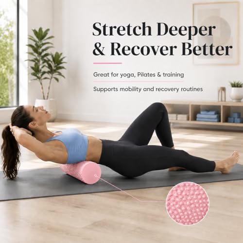 Foam Yoga Column, 2026 Upgrade Eva Long Foam Rollers with Trigger Point, Standard Foam Roller High-Density Massage Roller for Home Gym Travel Muscle Relif (Pink) - color: Pink