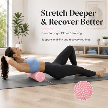 Foam Yoga Column, 2026 Upgrade Eva Long Foam Rollers with Trigger Point, Standard Foam Roller High-Density Massage Roller for Home Gym Travel Muscle Relif (Pink) - color: Pink