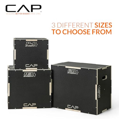 CAP Barbell 3-in-1 Plyometric Box | Multiple Styles and Sizes - size: 16in x 14in x 12in, style: NON-SLIP