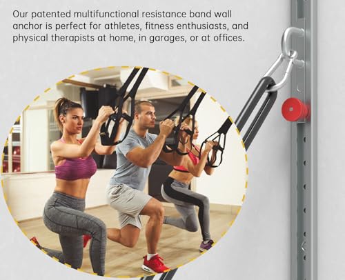 Resistance Band Wall Anchor, Wall Mount Workout Anchors for Home Gym Workouts，Body Weight Straps, Suspension Training, Exercise,Stretching,Yoga