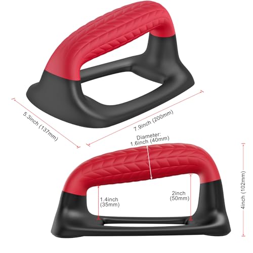 SELEWARE Push Up Bars Pushup Stands Push Up Handles w/Soft Rubber Handles - color: B: Black & Red