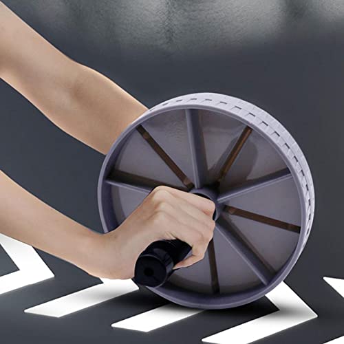 Ab Exercise Roller with Comfortable Handle, Training Workout Equipment for Gym Body Fitness & Strength, Achieve Toned Core Muscles, Gray