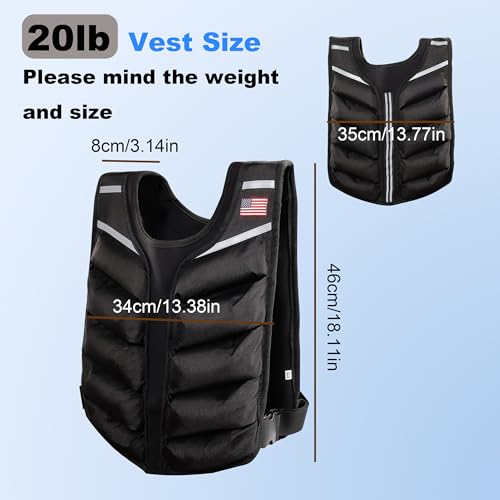 Weighted Vest for Men & Women Heavy Body Weight Vest for Home Workouts, Cardio & Strength Training - size: 20LB