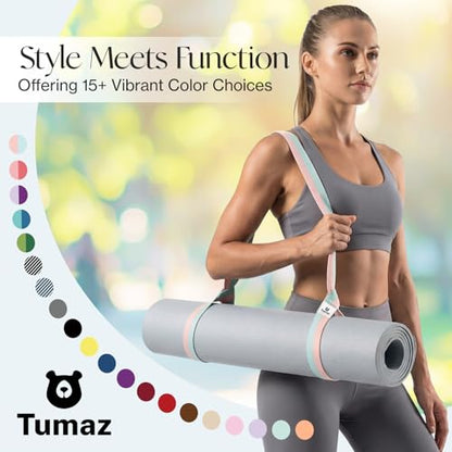 Tumaz Yoga Mat Strap Adjustable Carrier for All Yoga Mats, 2 Sizes - color: 01. Candy, size: 64 IN