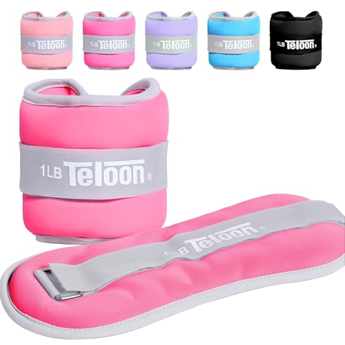 Ankle Weights Wrist Leg Arm Weights for Women Men with Adjustable Straps - color: Rose Red, size: 1LB x 2 （2LB Pair）