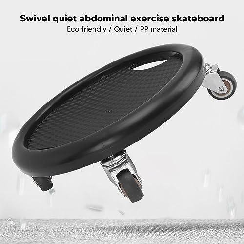 Wheel,360 Degrees Swivel Core Coaster Abdominal Strength Workout Trainer for Home Gym Fitness Waist Strength Trainer (Black)