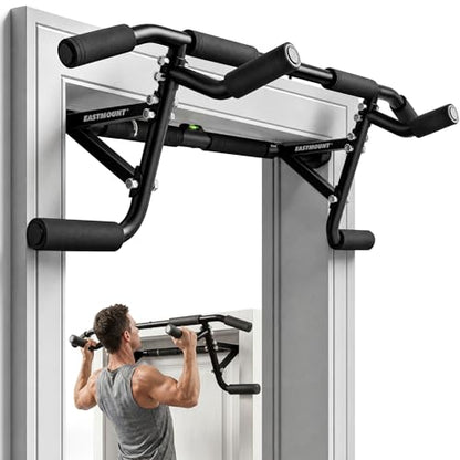 EAST MOUNT 2026 Upgrade Doorway Pull Up Bar for Door Frame, Adjustable Height & Width(29.5"–37.4"), No Screws, No Damage, No Removal Needed, 440 lbs Heavy Duty Home Gym Chin Up Bar