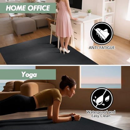 20 Sq Ft Gym Floor Mats (20 Tiles) – High-Density EVA Interlocking Foam Floor Tiles – Puzzle Exercise Mat for Home Gym, Workout Equipment, Weightlifting, Kids Play Area