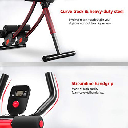 ab machine, ab workout equipment for home gym, Height Adjustable ab trainer, foldable fitness equipment. - style: ab machine with resistance bands