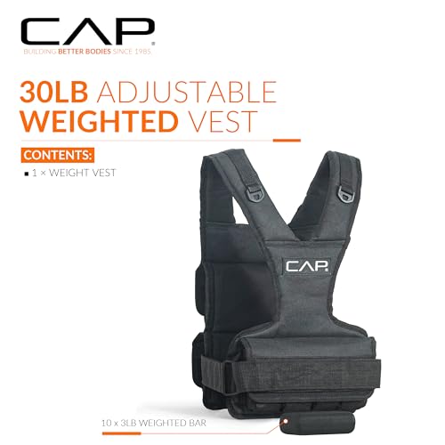 CAP Adjustable Weighted Vest 20–150 lbs for Strength Training, Running & Workouts, Weight Vest for Men & Women, Fitness Training Vest - style: 30lbs-F