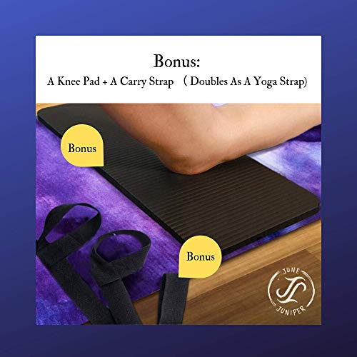 June & Juniper Travel Yoga Mat Foldable Lightweight - Thin Light Non-Slip Travel Yoga Mat Eco - color: dream last night