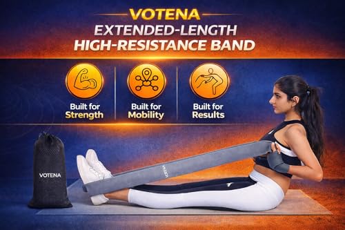 76 Inch Extended Length Resistance Bands - Heavy Duty Elastic Fabric & Natural Rubber Long Workout Loop for Pull Up Assist, Vertical Jump Training, Mobility & Full Body Fitness