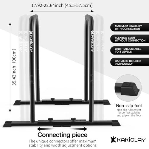 2026 Upgrade World's Best Strongest Premium Dip Bars with Adjustable Ultra-Stable Settings & Non-Slip Feet - USA Original Patent, USA Designed, USA Shipped, USA Warranty
