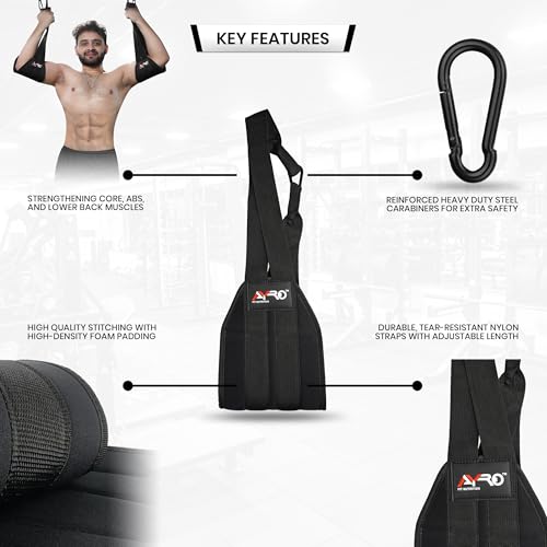 AYRO Fitness Hanging Ab Straps for Pull up Bar, Exercise Straps For Core Strength Training, Abdominal Sling Straps For Ab Swing & Leg Raises, Gym Hang Bar Straps For Men & Women, Abs Equipment For GYM & Home