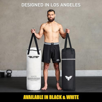 Elite Sports Boxing Bag 4 FT – Heavy Duty Canvas Punching Bag with Straps for Boxing, Training, MMA, Muay Thai, Kickboxing, Martial Arts & Fitness – UNFILLED Heavy Bag