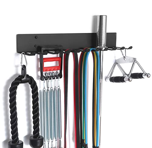 Multi-Purpose Gym Equipment Storage Rack Resistance Bands Storage Hanger Barbell Rack Heavy Duty Gym Rack for Exercise Bands, Lifting Belts and Jump Ropes - color: Black