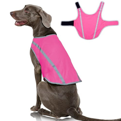 FUAMEY Dog Safety Vest High Vis Hunting Dog Vests for Large Dogs Reflective - color: Pink, size: 3X-Large