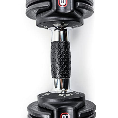 CAP ADJUSTABELL Adjustable Dumbbell Weights - Singles & Pairs | 12.5 lb, 25 lb & 55 lb | Multiple Handle Options - size: 12.5 lb - Honeycomb Chrome and Black Handle, style: Pair