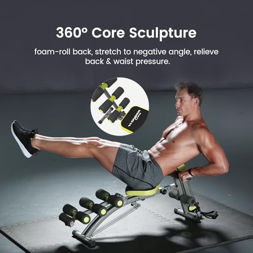 Wonder Core 2 Upgraded Adjustable Workout Bench & Ab/Rowing Machine - Total Gym Style Core Workout Equipment for Ab Workouts, Upper Body & Sit-Up Exercise
