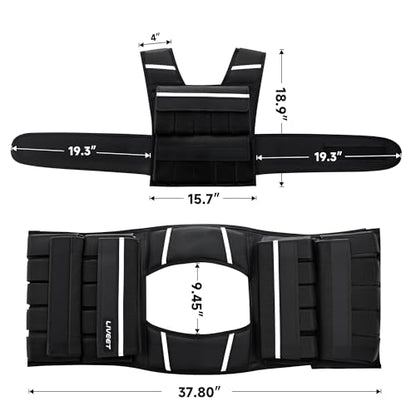 Adjustable Weighted Vest for Men Women, 20lb 30lb 45lb 60lb Weight Vest with 20 Removable Weights, Heavy Duty Running Vest with Reflective Strips for Walking Strength Training Calisthenics - size: 60 lbs-Sandbags