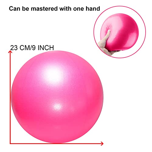 2 Pcs Pilates Ball 23cm Small Exercise Ball Stability Ball for Yoga Barre Core Training and Physical Therapy- Comes with Inflatable Straw