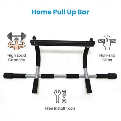 Upgrade Pull Up Bar for Doorway - Max Capacity 330 lbs, Portable Upper Body Workout Bar for Strength Training