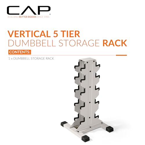 CAP Dumbbell Rack for Home Gym – Vertical Storage Stand, Holds Multiple Pairs (100–300 lbs), Heavy-Duty Steel with Non-Slip Base | Multiple Options