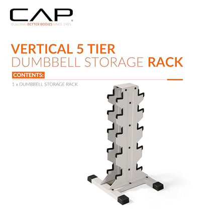 CAP Dumbbell Rack for Home Gym – Vertical Storage Stand, Holds Multiple Pairs (100–300 lbs), Heavy-Duty Steel with Non-Slip Base | Multiple Options