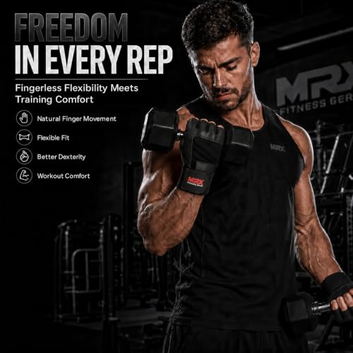 MRX Weight Lifting Gloves Gym Fitness Exercise Bodybuilding Workout Powerlifting - color: Black, size: X-Large