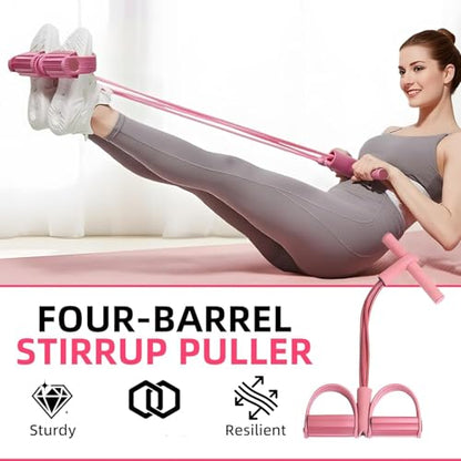 Fashion Puller Exercise,4 Tube Foot Pedal Resistance Band,Elastic Yoga Resistance Band for Women,Multifunctional Pedal ResistanceBand with Handles for Arm,Waist Training & Stretching,Fitness - color: #A