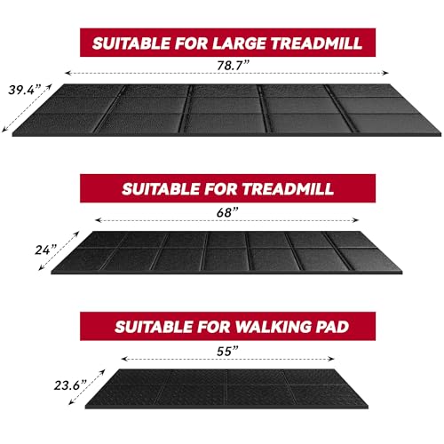 Walking Pad Mat for Carpet, Walking Pad Mat for Hardwood Floors, High Density, 0.2" Thickness, Folable, Floor Protection Mats for Bike, Elliptical, Treadmill - size: 55"L x 24"W x 0.2"Th