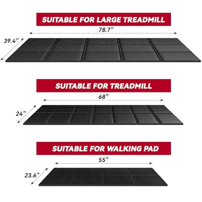 Walking Pad Mat for Carpet, Walking Pad Mat for Hardwood Floors, High Density, 0.2" Thickness, Folable, Floor Protection Mats for Bike, Elliptical, Treadmill - size: 55"L x 24"W x 0.2"Th