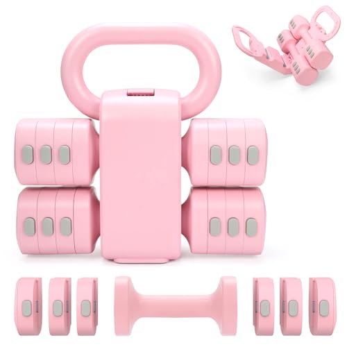 Adjustable 2-in-1 Convertible Kettlebell & Dumbbells - color: Pink