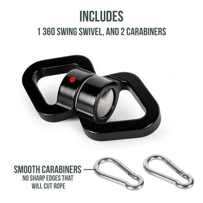 Heavy Duty Swing Swivel 500 lbs Weight Capacity, 360° Rotator with Carabiner for Hammocks, Tree Swings, Aerial Yoga, Climbing, and Outdoor Activities