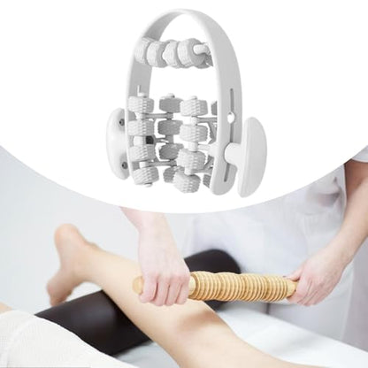 Leg Roller for Muscle Recovery and Deep Tissue Relief for Indoor Yoga and Fitness, White - color: White