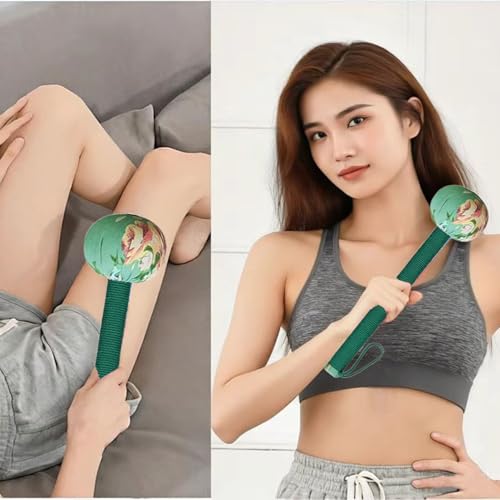 Traditional Moxa Stick Massager - Handheld Mugwort Massage Hammer for Pain Relief, Muscle Relaxation, Acupressure - Ergonomic Grip with US Design Patent (Blue Green…) - color: Blue Green…
