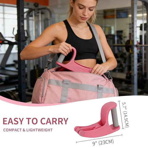 Ropeless Battle Ropes Full Body HIIT Exercise Equipment, 2pcs, Pink | Men Women Training Rope Fitness Accessories, for Home Gym Travel, Rubber Handle Cordless Arm Trainer, Weight Adjustable
