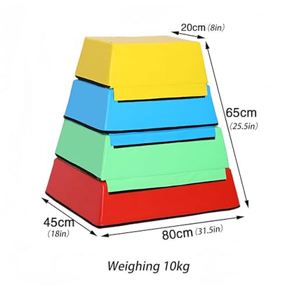 Jump Box Fitness Training Equipment Foam Enhanced Box Suitable for Stackable Soft Foam Jump Box Family Gym and Children's Exercise Jump Box - size: 80*45*20*65cm(31*18*8*26in)
