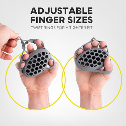 TEKGRIP Hand Grip Strengthener & Finger Exerciser, Dual-Action Grip and Extension Trainer with 3 Progressive Resistance Levels