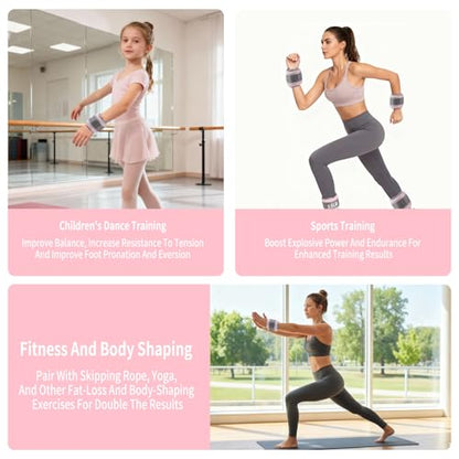 Ankle Weights for Women & Kids - 0.5LB/1LB Each Wrist/Ankle Weight Pair (1LB/2LB Total) Adjustable Arm/Leg Weights for Walking, Running, Pilates, Home Workout with Comfortable Straps (Pink) - size: 1 lbs Pair (0.5lbs Each)