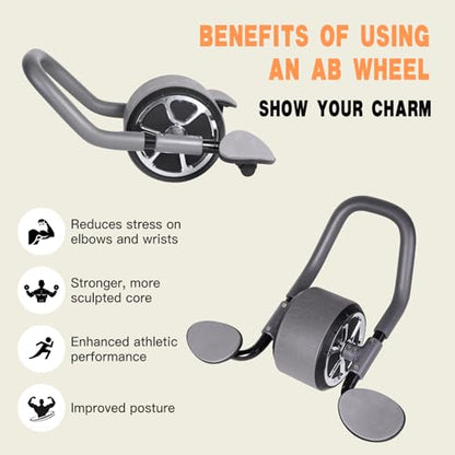 Li Fitness Ab Wheel with Jump Rope, Automatic Rebound Ab Wheel, Abdominal Exercise Wheel with Elbow Support, Ab Exercise Machine for Core Training, Abs Workout Equipment