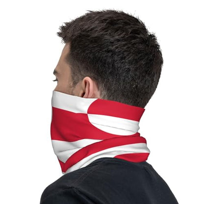 Greenland Flag Prints Multifunctional Sport Headband – Seamless Stretch Neck Gaiter for Hiking, Biking, Running & Outdoor Activities – Soft, Quick-Dry, No-Fade Design