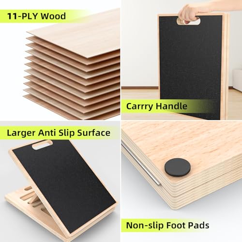 Adjustable Wooden Slant Board for Calf Stretching ,Portable Calf Strecther Incline Board for Knees Ankle Heel Feet Leg,Slanted Board for Physical Therapy