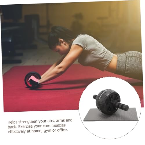 STOBAZA Quiet Exercise Ab Roller Wheel with Knee Pad Material Multi-angle Stability for Abdominal Arms Shoulders Workout Suitable for Men Women Beginners and Experts